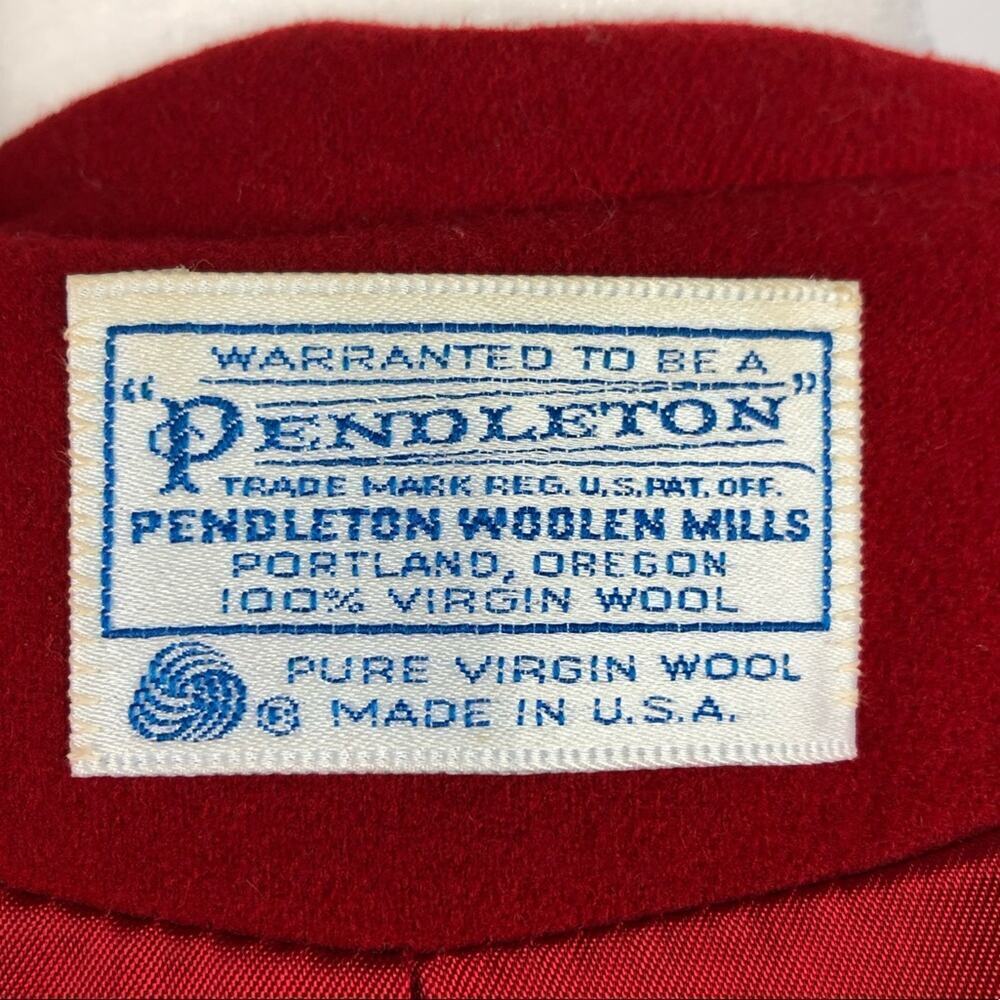 VTG Pendleton Red 100% Virgin Wool Blazer Button - image 13